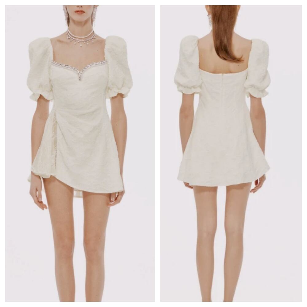 Nana Jacqueline NWT White Ysabella Embellished Mini Dress M